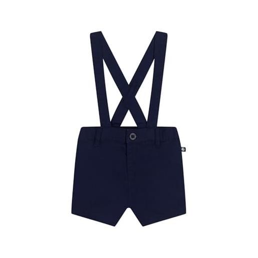 Petit Bateau salopette corta blu in serge bebè (6 mesi)