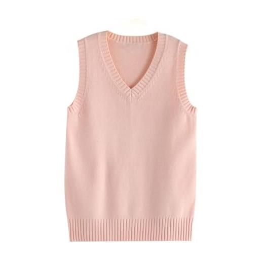 Dawwoti donne maglione lavorato a maglia gilet senza maniche pullover carro armato del cotone top maglia