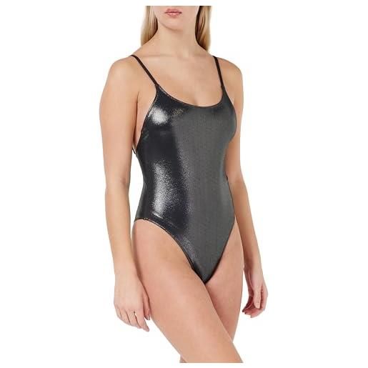 Calvin Klein scoop back one piece kw0kw02255 costume da bagno con scollo sulla schiena, nero (pvh black), m donna