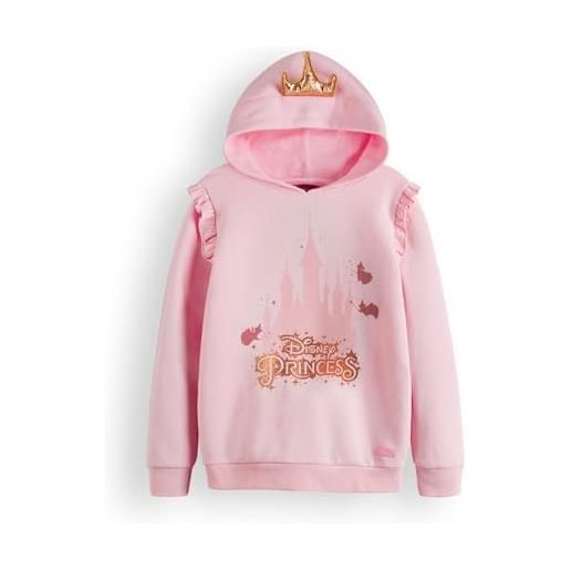 Disney felpa con cappuccio per ragazze principessa | felpa con cappuccio grafica rosa per bambini con corona 3d | orlo del braccio arricciato maglione di abbigliamento the good fairies