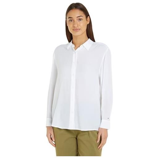 Tommy Hilfiger blusa donna crepe shirt elegante, blu (blue spell), 32