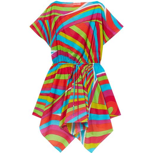 PUCCI abito midi con stampa iride - rosso