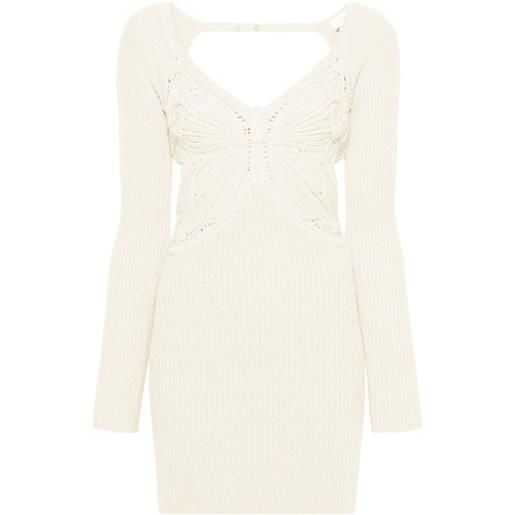 Blumarine abito midi con ricamo - toni neutri