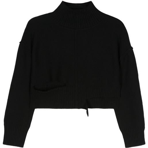 MM6 Maison Margiela maglione corto con dettaglio cut-out - nero