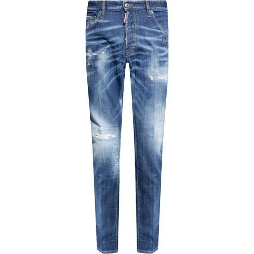 DSQUARED2 jeans taglio regular con effetto vissuto - blu