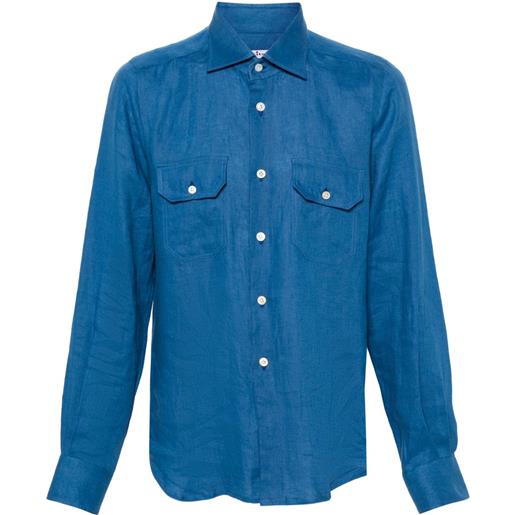 Kiton camicia con colletto classico - blu