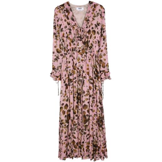 MSGM abito con stampa astratta - rosa