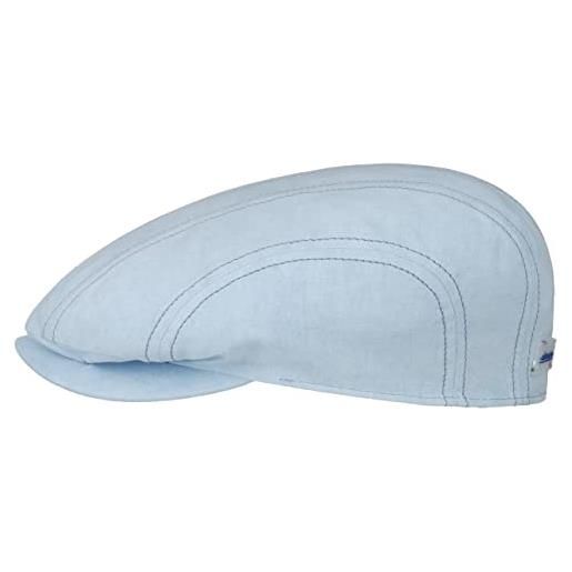 Stetson coppola organic cotton sustainable donna/uomo - made in the eu cap cappello piatto con visiera estate primavera/estate - m (56-57 cm) azzurro