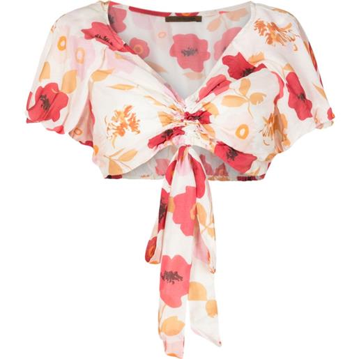 Clube Bossa top crop a fiori bevita - multicolore