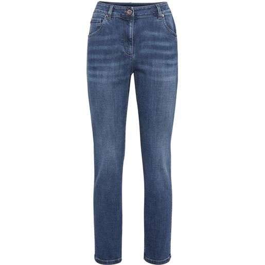 Brunello Cucinelli jeans con effetto vissuto - blu