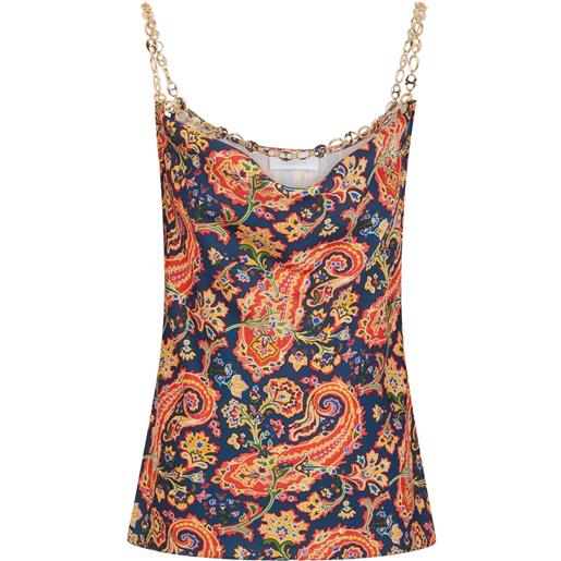 Rabanne canotta con stampa paisley - blu
