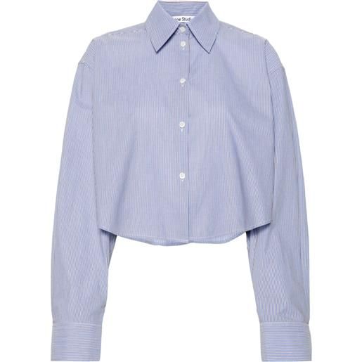 Acne Studios camicia crop a righe - blu