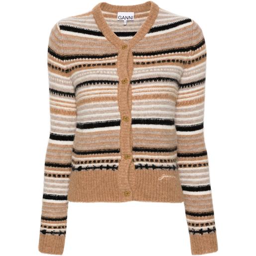 GANNI cardigan a righe - toni neutri