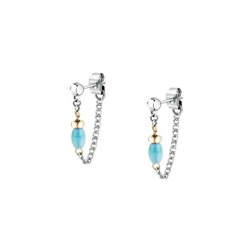 Morellato orecchini pendenti da donna in acciaio, perle, collezione colori summer