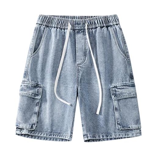 Pantaloncini Uomo Estate - Bermuda Corti In Cotone Con Elastico E Tasche, Leggeri E Comodi - Foto 12