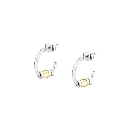 Morellato orecchini cerchio da donna in acciaio cerchio, perle, collezione summerer colors, lega di acciaio