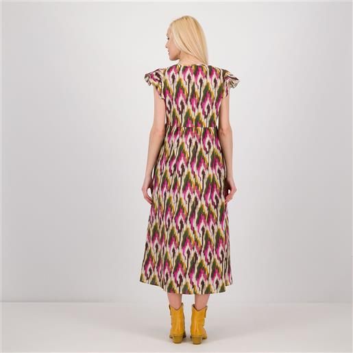 Extesa abito a maniche corte in cotone fantasia