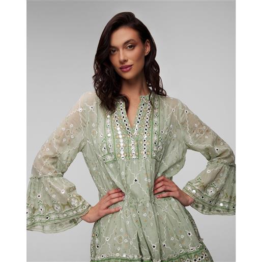 Juliet Dunn abito verde da donna Juliet Dunn mosaic flared sleeve dress