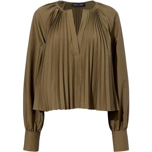 Proenza Schouler blusa monica con pieghe - verde