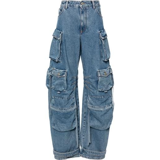 The Attico jeans in stile cargo fern a gamba ampia - blu