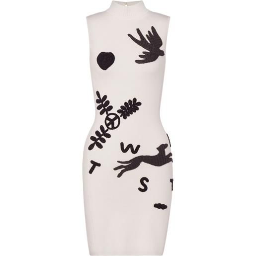 MOSCHINO JEANS abito corto con ricamo - bianco