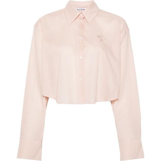 Acne Studios camicia crop con ricamo - rosa