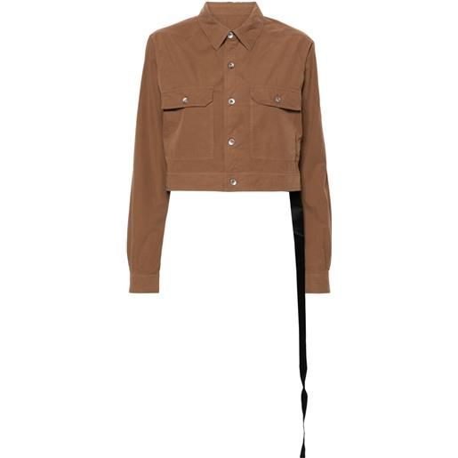 Rick Owens DRKSHDW giacca crop con dettaglio cut-out - marrone