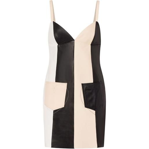 MOSCHINO JEANS abito corto in pelle - bianco