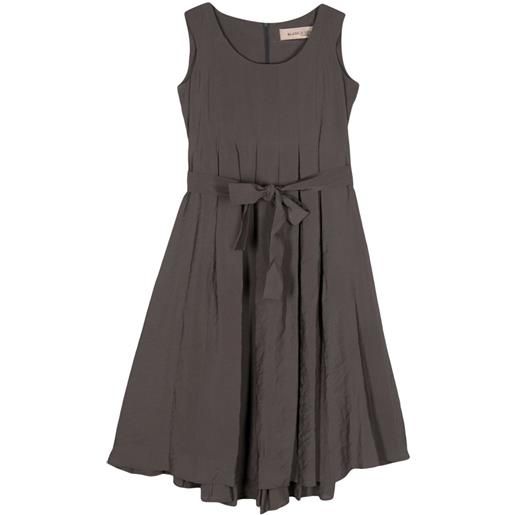 Blanca Vita abito midi smanicato con pieghe - grigio