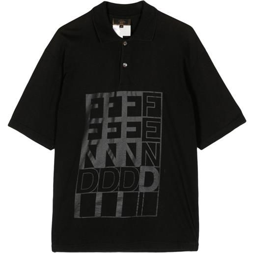 Fendi Pre-Owned - polo con stampa anni '90-2000 - uomo - cotone - 46 - nero
