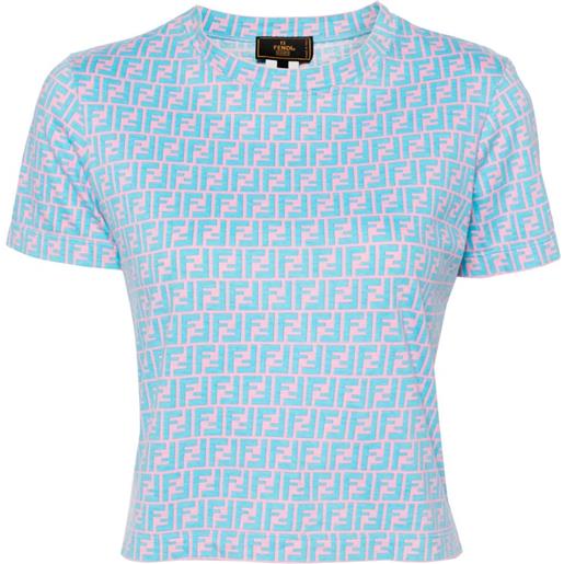 Fendi Pre-Owned - t-shirt con logo anni '90-2000 - donna - cotone - 44 - blu