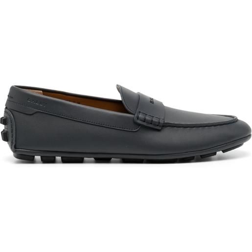 Bally stringate con logo in pelle - blu