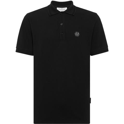 Philipp Plein polo con strass - nero