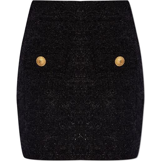 Balmain minigonna a vita alta - nero