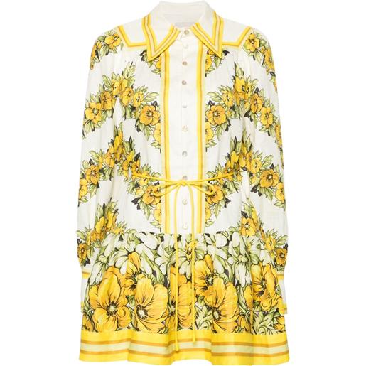 ALEMAIS abito corto gisela a fiori - giallo