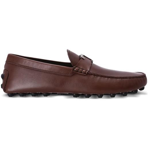 Tod's mocassini gommino in pelle - marrone