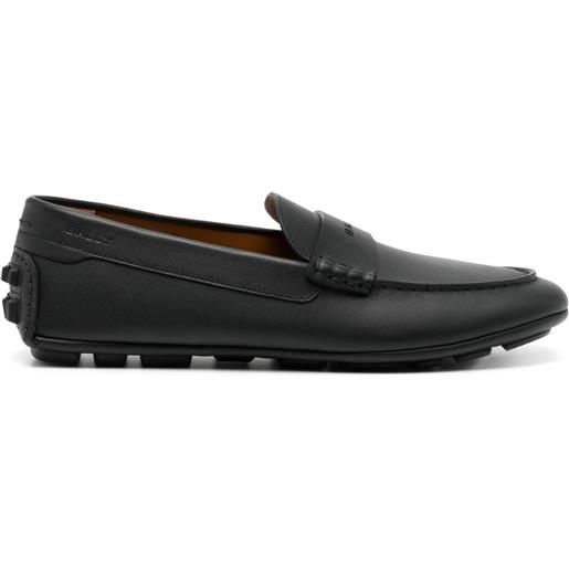 Bally stringate con logo in pelle - nero