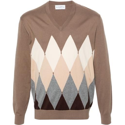 Ballantyne maglione a rombi - marrone