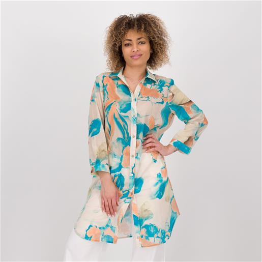 Olly Doo camicia lunga in mussola di cotone fantasia