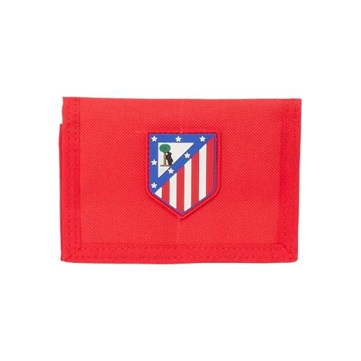 Safta atletico de madrid - portafoglio con testiera, portafoglio portafoglio, portafoglio, comodo, versatile, qualità e resistenza, 12,5 x 9,5 cm, colore rosso, rosso, estándar, casual