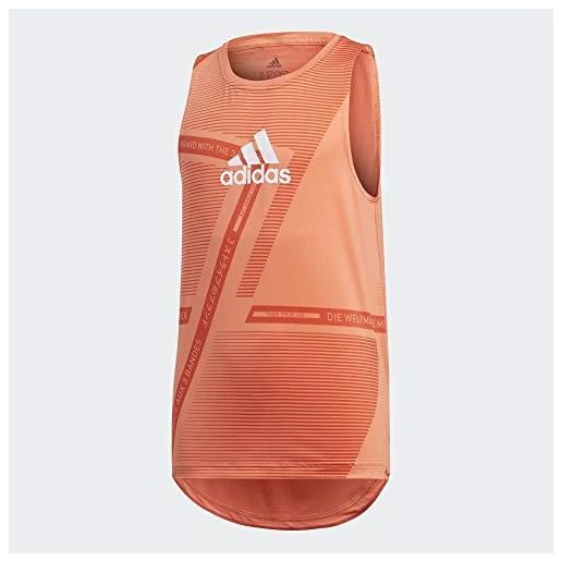 adidas jg tr br sl tee maglietta senza maniche da bambina, bambina, maglietta senza maniche, fm5833, semcor/ambglo/bianco, 104