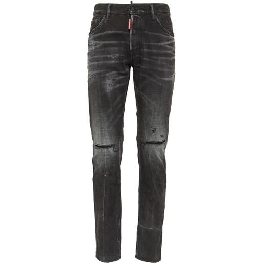DSQUARED2 jeans skinny con effetto vissuto - nero