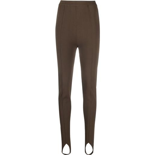 Nanushka leggings a vita alta con staffe - marrone
