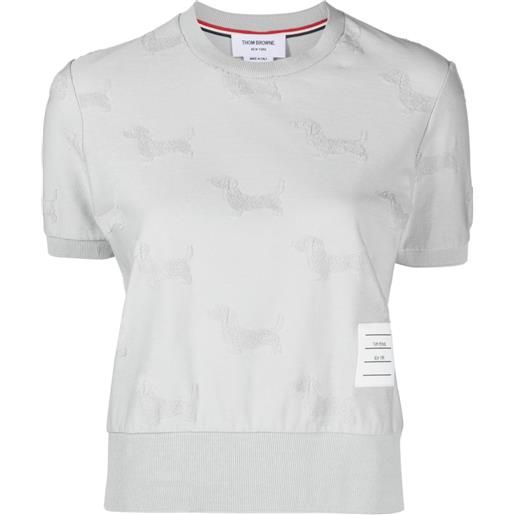 Thom Browne t-shirt hector jacquard - grigio