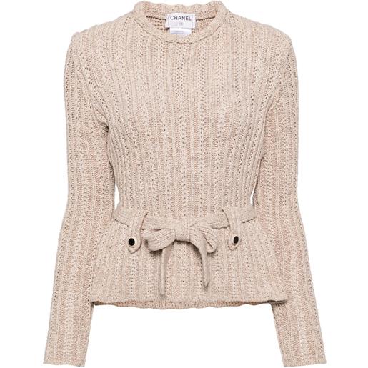 CHANEL Pre-Owned - maglione girocollo anni 2000 - donna - acrilico/poliammide - taglia unica - marrone