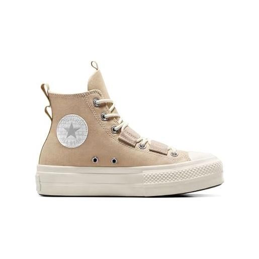 Converse chuck taylor all star lift platform sneaker beige da donna a06494c