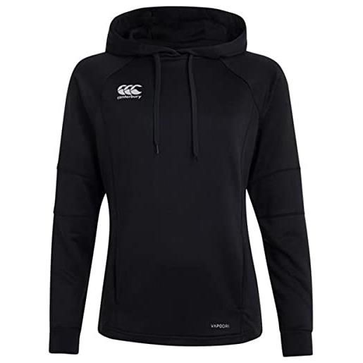 Canterbury vapodri training hoody, felpa con cappuccio donna, nero, 6
