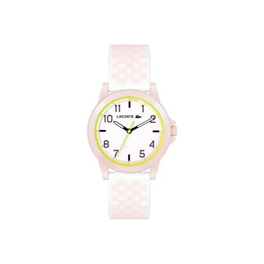 Lacoste orologio analogico al quarzo per i giovani collezione rider con cinturino in silicone rosa - 2020147, pink/white
