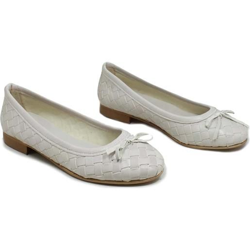 Personal ballerine in pelle intrecciata "etoile" - beige