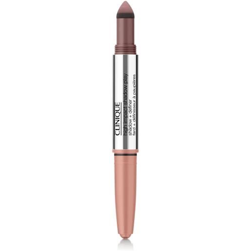 Clinique high impact shadow play ombretto 4 ml rosé + truffles satinata, opaco, brillante